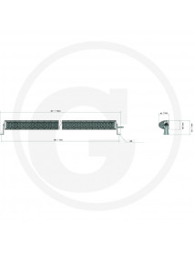 LED svetelná rampa 253 mm, 12 LED, priama
